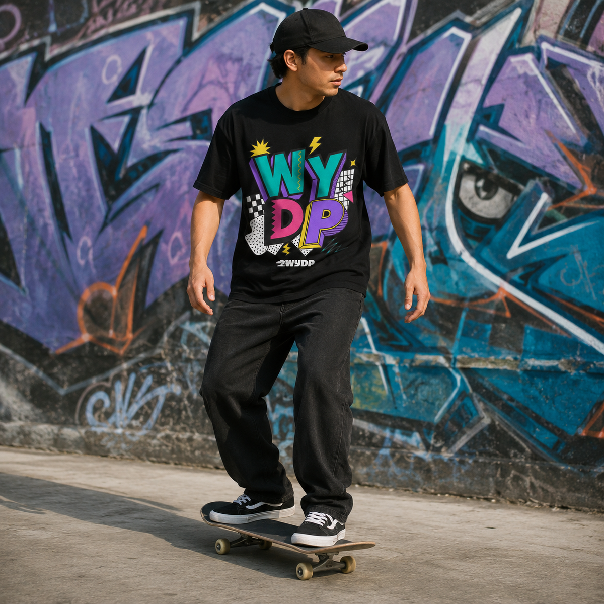 Whatever You Do Prosper T-Shirt for Men | Retro 90s Graphic Tee | Black Inspirational Streetwear Shirt