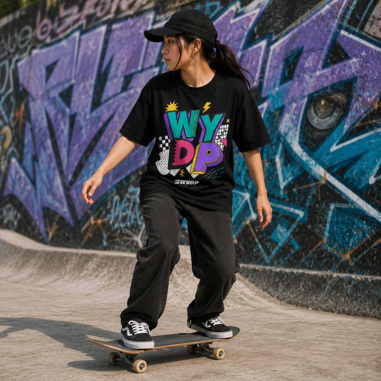 Whatever You Do Prosper T-Shirt for Women | Retro 90s Graphic Tee | Black Inspirational Streetwear Shirt