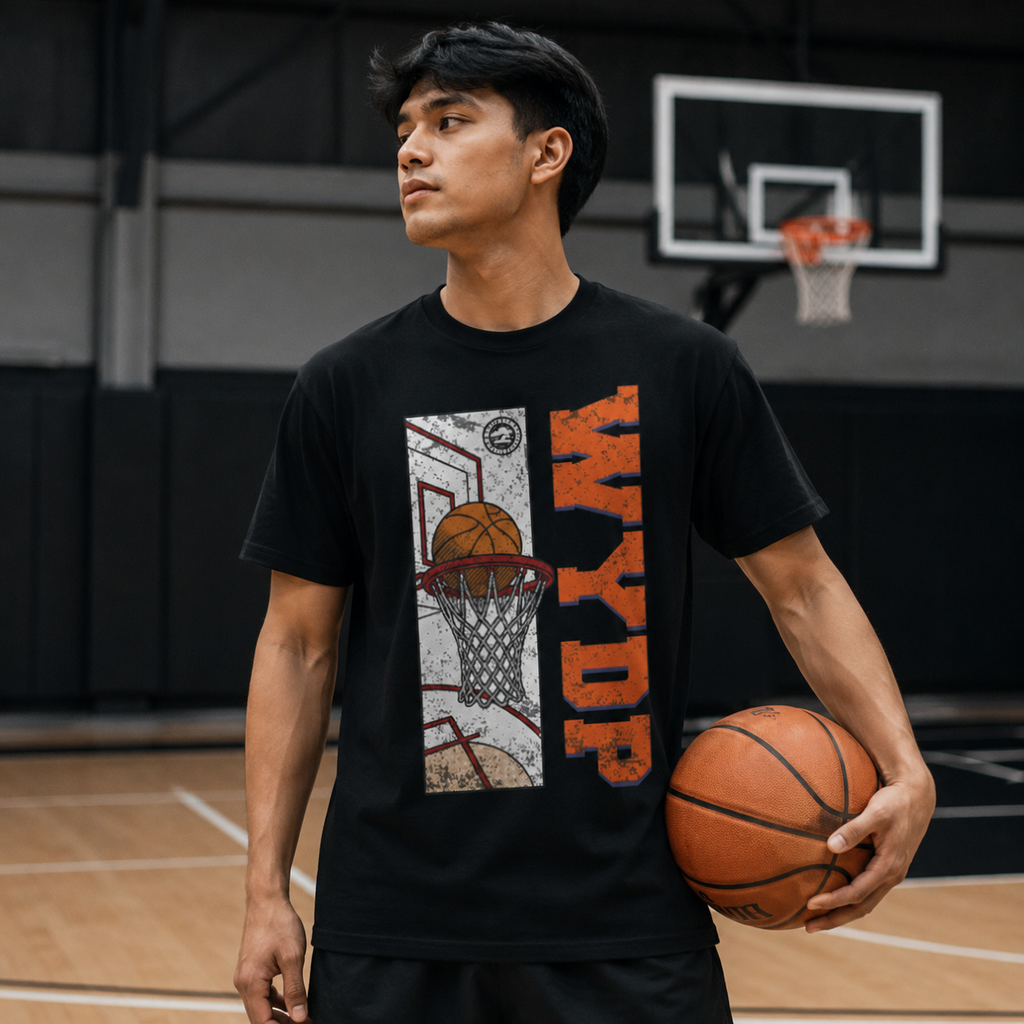 Vintage Grunge Basketball Tee for Men | Retro Basketball Streetwear