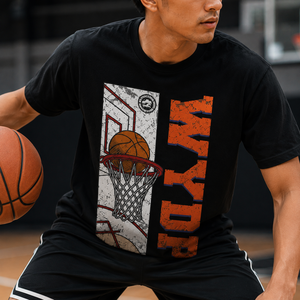 Vintage Grunge Basketball Tee for Men | Retro Basketball Streetwear