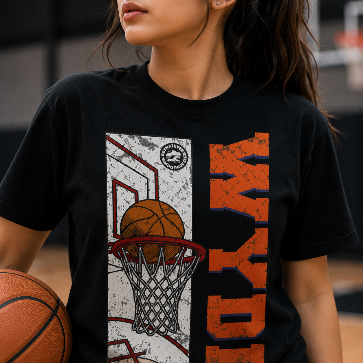 Vintage Women's Basketball Graphic Tee | Retro Basketball Streetwear